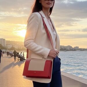 Celine Red and Cream Bag Authentic In Excellent Condition